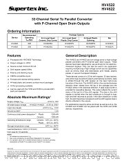 HV4522PJ datasheet pdf Supertex Inc