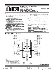 IDT70V7519S166BFI datasheet pdf IDT