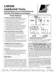 LNK500P-TL datasheet pdf Power Integrations Inc
