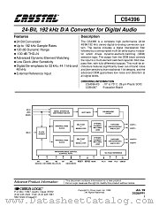 CS4396-KS datasheet pdf Cirrus Logic