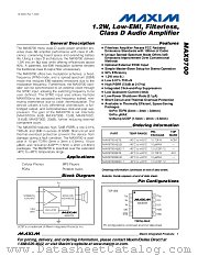 MAX9700BEUB datasheet pdf MAXIM - Dallas Semiconductor
