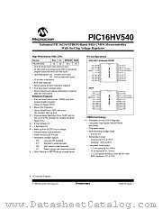 PIC16HV540-20/JW datasheet pdf Microchip