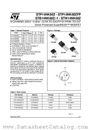 STB14NK60 datasheet pdf ST Microelectronics