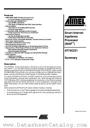 AT75C221 datasheet pdf Atmel