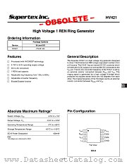 HV421 datasheet pdf Supertex Inc