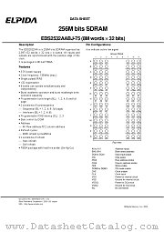 EDS2532AABJ-75L-E datasheet pdf Elpida Memory