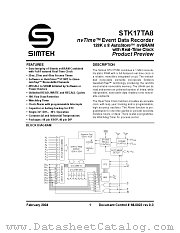 STK17TA8-W45I datasheet pdf SIMTEK