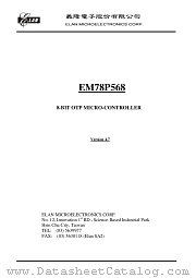 EM78P568 datasheet pdf ELAN Microelectronics