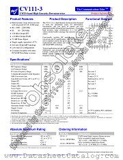 CV111-3 datasheet pdf WJ Communications