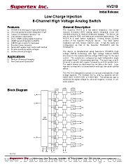 HV219X datasheet pdf Supertex Inc