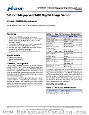 MT9M001C12STM datasheet pdf Micron Technology