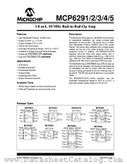 MCP6291T-E/OT datasheet pdf Microchip