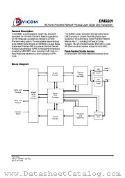 DM9801E datasheet pdf Davicom Semiconductor