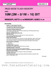 MBM29PL160BD-75PFTN datasheet pdf Fujitsu Microelectronics