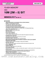 MBM29LV017-80PTN datasheet pdf Fujitsu Microelectronics