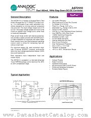 AAT2510 datasheet pdf ANALOGIC TECH