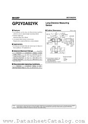 GP2Y0A02YK datasheet pdf SHARP