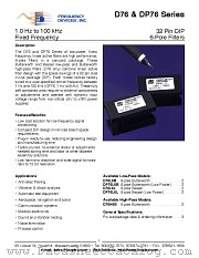 D76H6L-849HZ datasheet pdf Frequency Devices