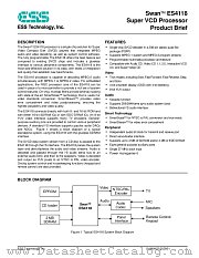 ES4118F datasheet pdf ESS Technology