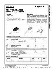 FCH47N60 datasheet pdf Fairchild Semiconductor