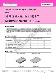 MBM29PL3200TE70PBT datasheet pdf Fujitsu Microelectronics