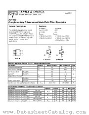 AO4609 datasheet pdf Alpha & Omega Semiconductor