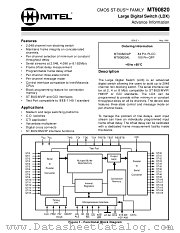 MT90820AL datasheet pdf Mitel Semiconductor