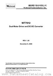 WT7012 datasheet pdf Weltrend Semiconductor