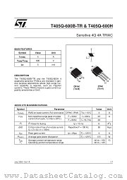 T405Q-600BTR datasheet pdf ST Microelectronics