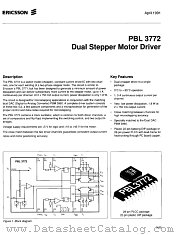 PBL3772 datasheet pdf Ericsson Microelectronics