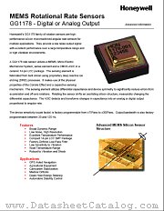 GG1178 datasheet pdf Honeywell Sensing