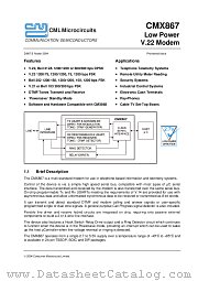 CMX867P4 datasheet pdf CML
