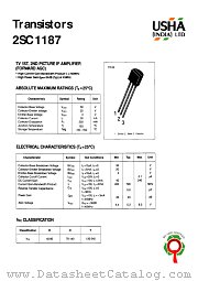 2SC1187 datasheet pdf USHA India LTD