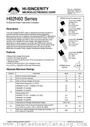 H02N60F datasheet pdf Hi-Sincerity Microelectronics