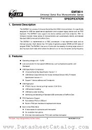 EM78611 datasheet pdf ELAN Microelectronics