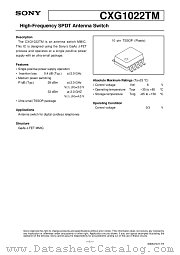 CXG1022TM datasheet pdf SONY