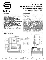 STK15C68-S45I datasheet pdf SIMTEK
