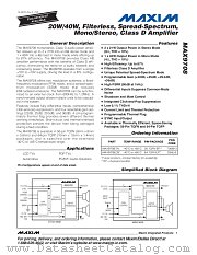 MAX9708 datasheet pdf MAXIM - Dallas Semiconductor