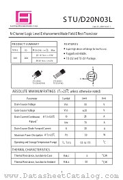 STD20N03L datasheet pdf SamHop Microelectronics Corp.