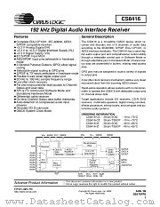 CS8416-IZ datasheet pdf Cirrus Logic