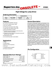 HV803LG datasheet pdf Supertex Inc