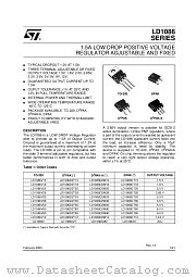LD1086D2XXX datasheet pdf ST Microelectronics