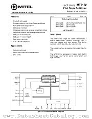 MT9162AE datasheet pdf Mitel Semiconductor