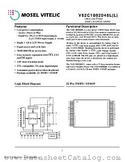 V62C1802048LL-150T datasheet pdf Mosel Vitelic Corp