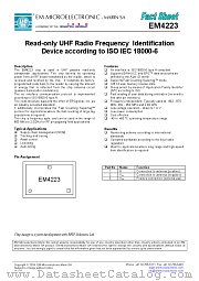 EM4223 datasheet pdf EM Microelectronic-Marin SA