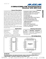 MAX7033ETJ datasheet pdf MAXIM - Dallas Semiconductor