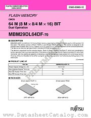 MBM29DL64DF70TN datasheet pdf Fujitsu Microelectronics