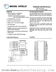 V62C2161024L datasheet pdf Mosel Vitelic Corp
