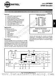 MT8860XC datasheet pdf Mitel Semiconductor