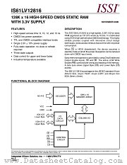 IS61LV12816-8LQI datasheet pdf Integrated Silicon Solution Inc